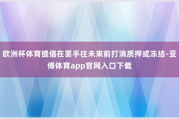 欧洲杯体育提倡在罢手往未来前打消质押或冻结-亚傅体育app官网入口下载