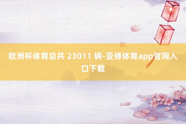 欧洲杯体育总共 23011 辆-亚傅体育app官网入口下载