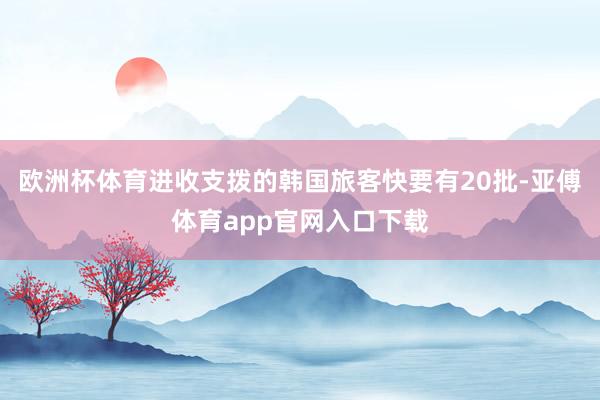 欧洲杯体育进收支拨的韩国旅客快要有20批-亚傅体育app官网入口下载