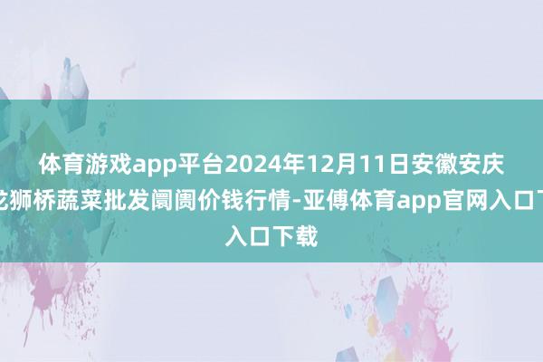 体育游戏app平台2024年12月11日安徽安庆市龙狮桥蔬菜