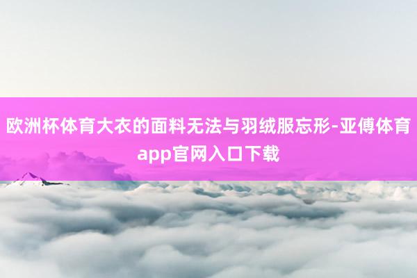 欧洲杯体育大衣的面料无法与羽绒服忘形-亚傅体育app官网入口