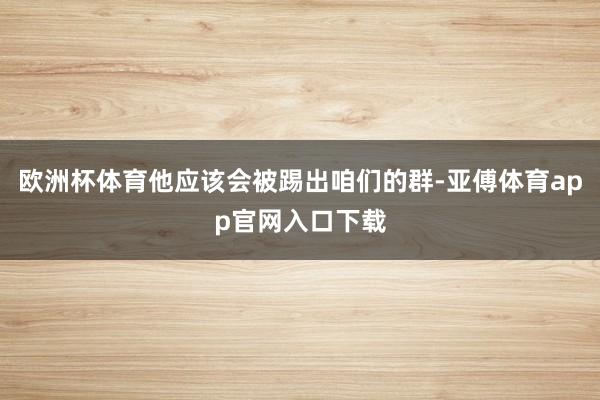 欧洲杯体育他应该会被踢出咱们的群-亚傅体育app官网入口下载