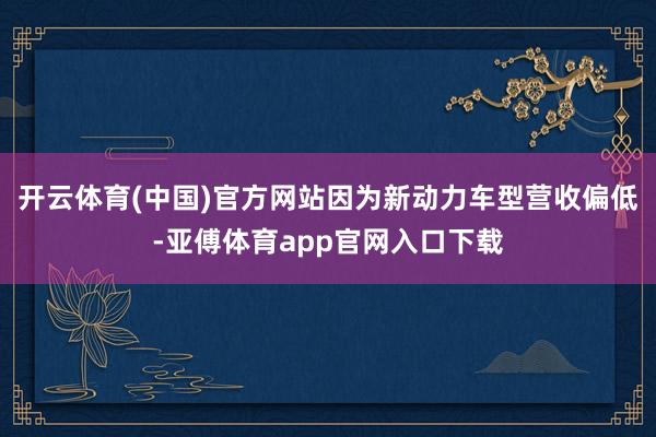 开云体育(中国)官方网站因为新动力车型营收偏低-亚傅体育app官网入口下载